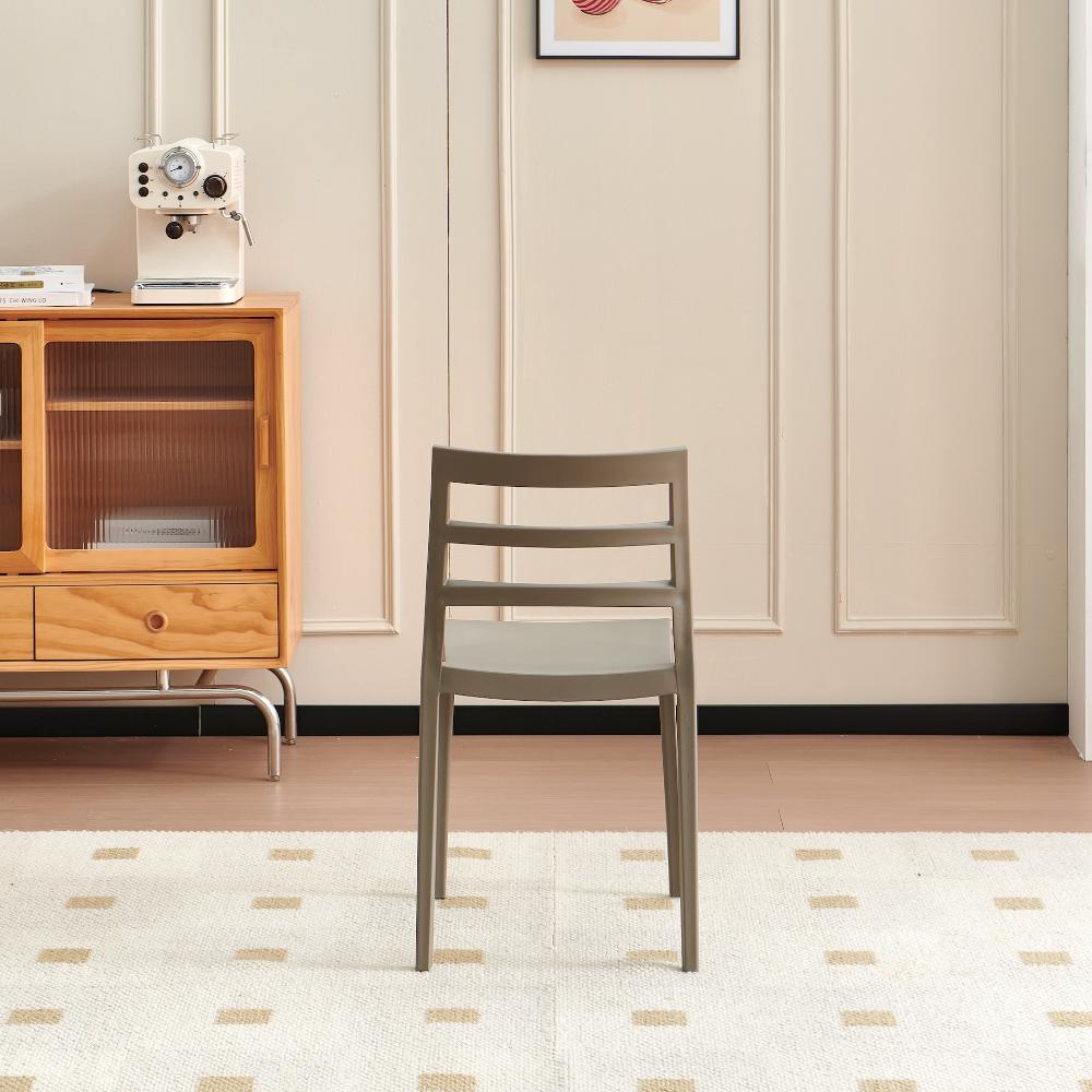 Set de 2 Sillas New York, Taupe, con Espaldar en Líneas y Diseño Minimalista