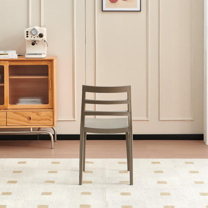 Set de 4 Sillas New York, Taupe, con Espaldar en Líneas y Diseño Minimalista