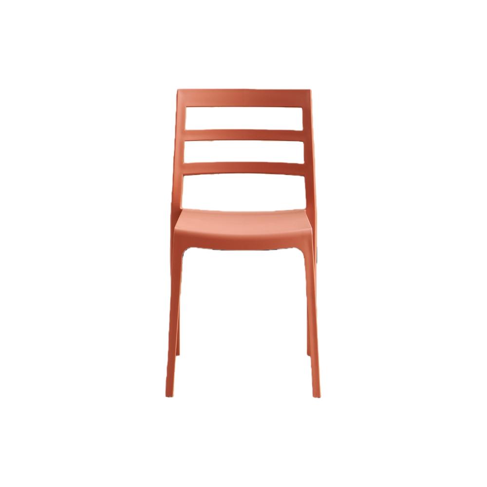 Set de 2 Sillas New York, Terracota, con Espaldar en Líneas y Diseño Minimalista