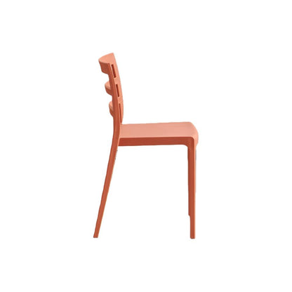 Set de 2 Sillas New York, Terracota, con Espaldar en Líneas y Diseño Minimalista