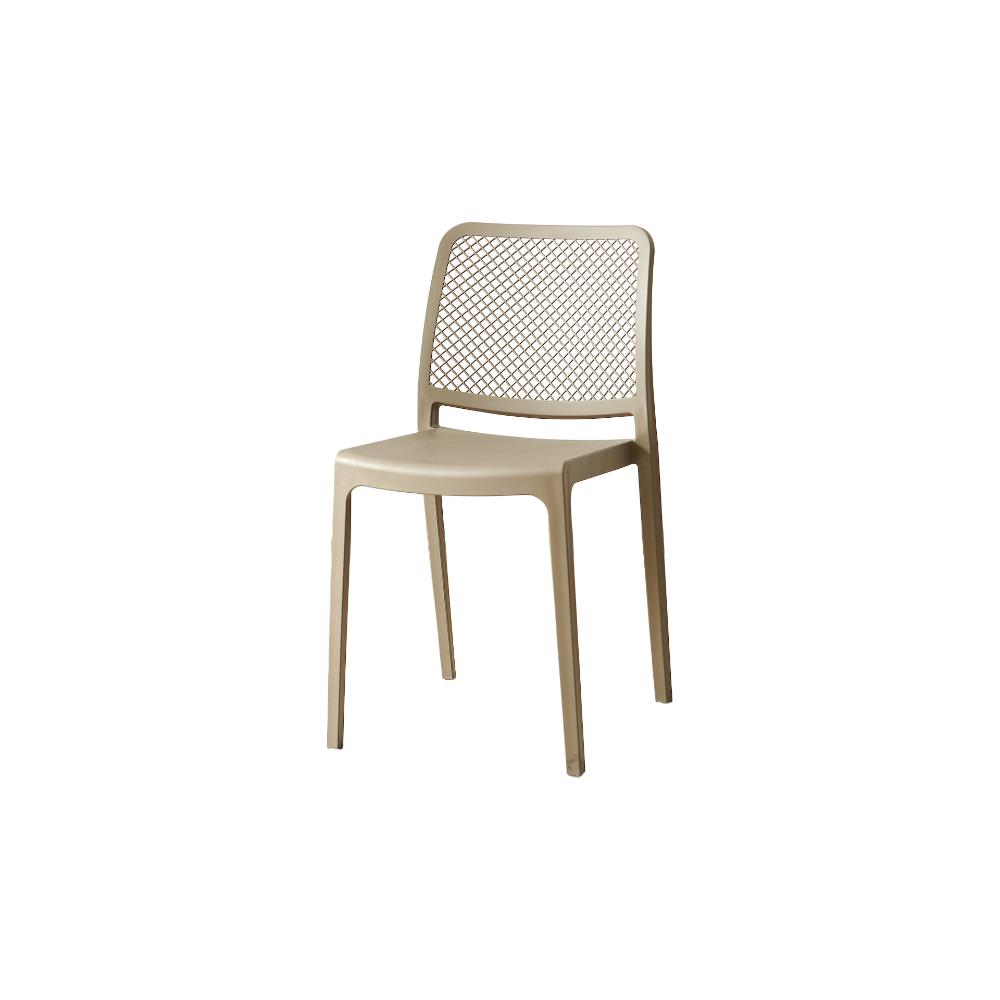 Set de 6 Sillas Manhattan, Taupe, con Espaldar en Rejilla y Diseño Minimalista