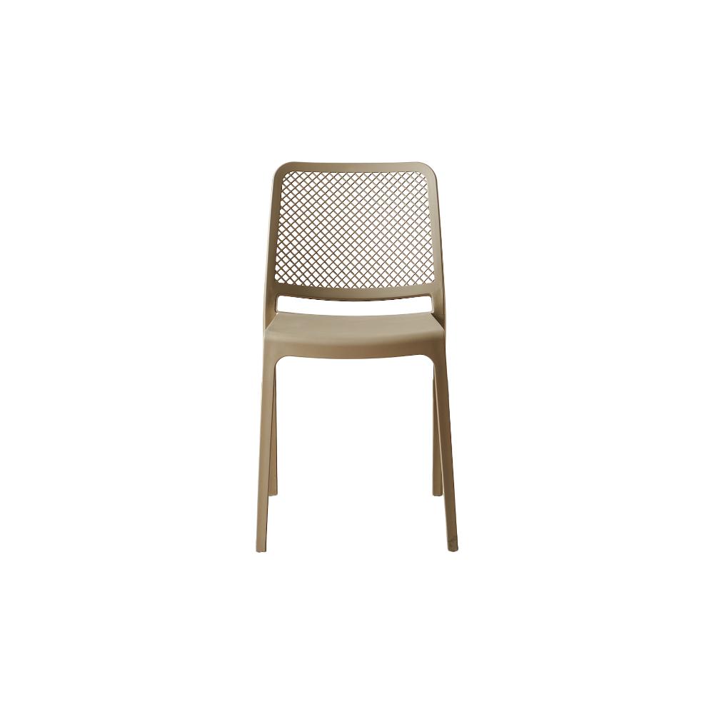Set de 6 Sillas Manhattan, Taupe, con Espaldar en Rejilla y Diseño Minimalista