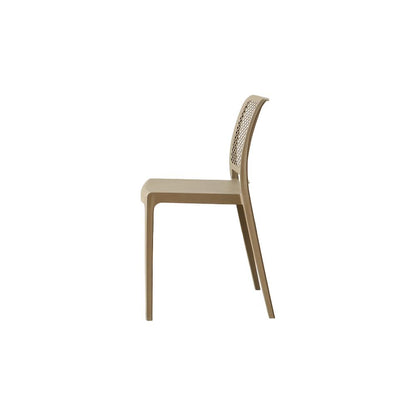 Set de 4 Sillas Manhattan, Taupe, con Espaldar en Rejilla y Diseño Minimalista