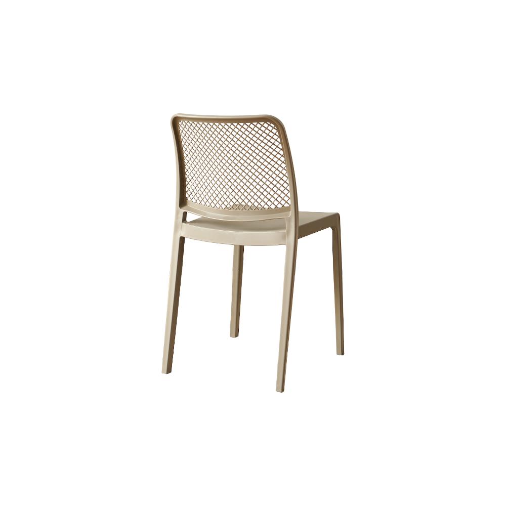 Set de 6 Sillas Manhattan, Taupe, con Espaldar en Rejilla y Diseño Minimalista