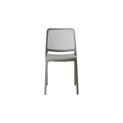 Set de 6 Sillas Manhattan, Gris Oscuro, con Espaldar en Rejilla y Diseño Minimalista