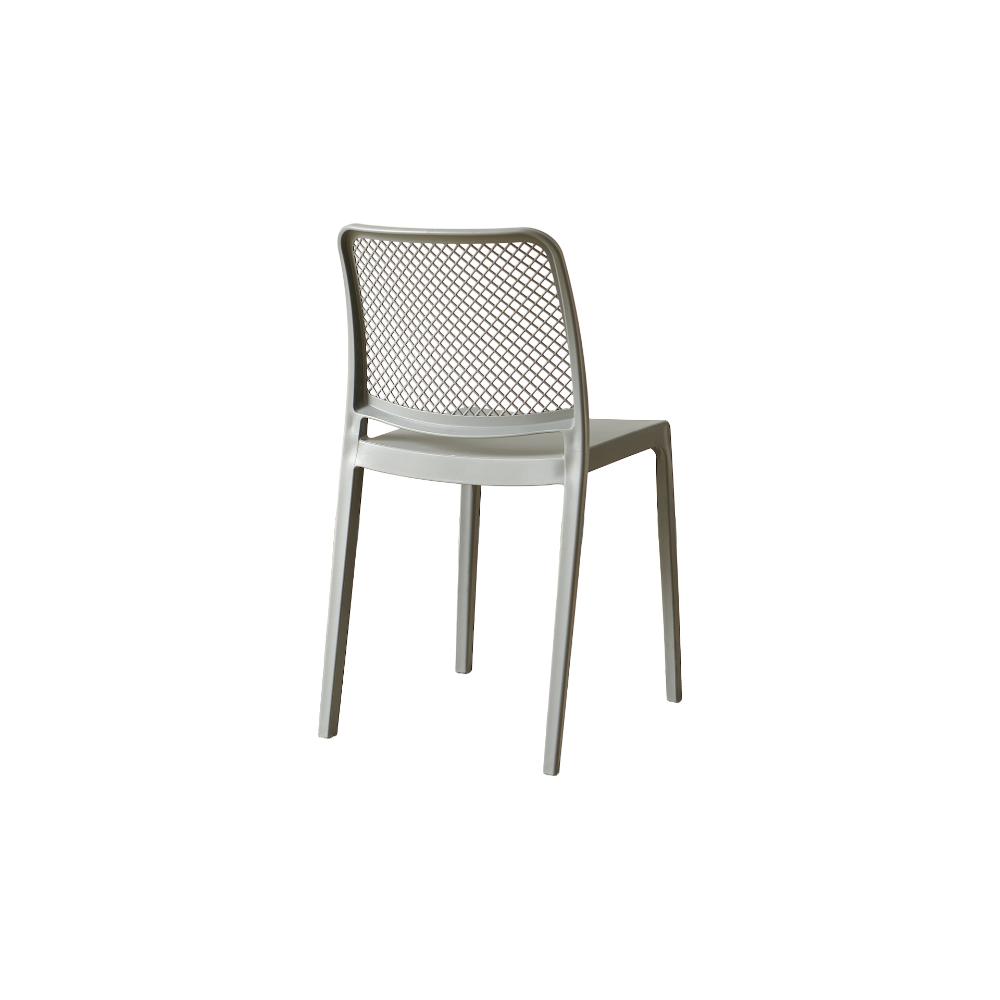 Set de 6 Sillas Manhattan, Gris Oscuro, con Espaldar en Rejilla y Diseño Minimalista