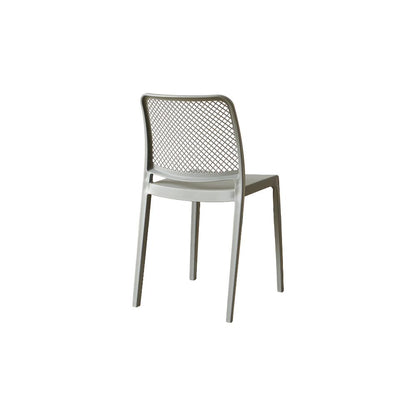 Set de 6 Sillas Manhattan, Gris Oscuro, con Espaldar en Rejilla y Diseño Minimalista