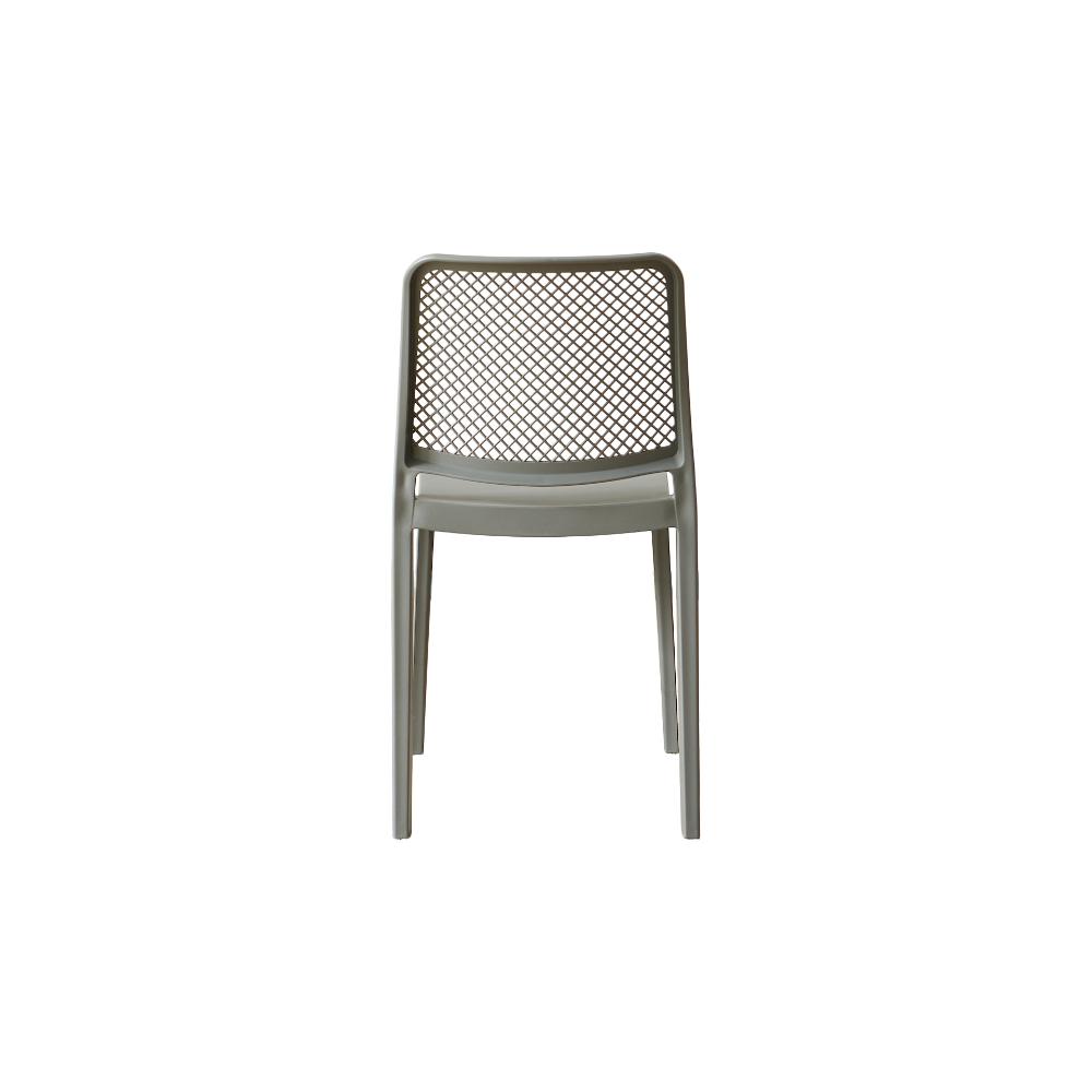 Set de 2 Sillas Manhattan, Gris Oscuro, con Espaldar en Rejilla y Diseño Minimalista
