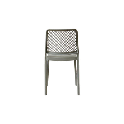 Set de 6 Sillas Manhattan, Gris Oscuro, con Espaldar en Rejilla y Diseño Minimalista