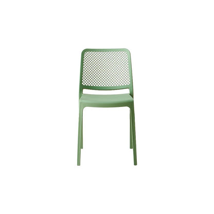 Set de 6 Sillas Manhattan, Verde, con Espaldar en Rejilla y Diseño Minimalista