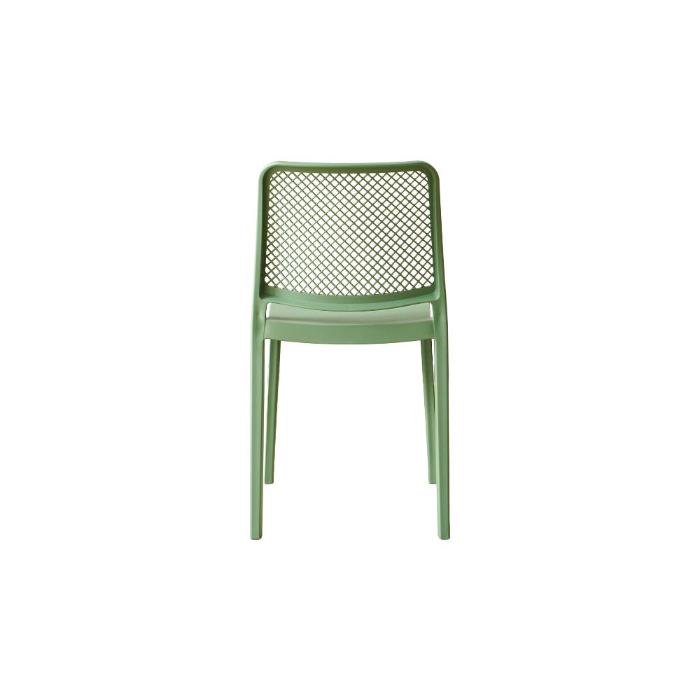 Set de 6 Sillas Manhattan, Verde, con Espaldar en Rejilla y Diseño Minimalista