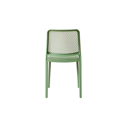 Set de 6 Sillas Manhattan, Verde, con Espaldar en Rejilla y Diseño Minimalista