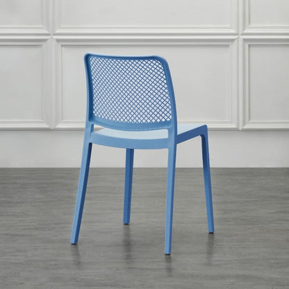 Set de 2 Sillas Manhattan, Azul Oceano, con Espaldar en Rejilla y Diseño Minimalista