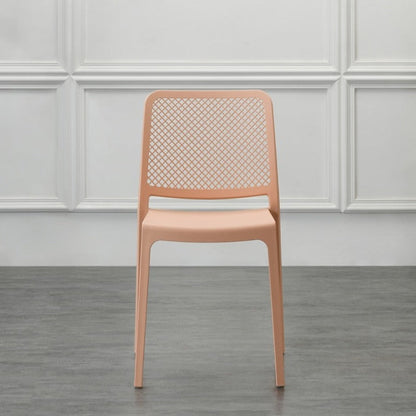 Set de 4 Sillas Manhattan, Mandarina, con Espaldar en Rejilla y Diseño Minimalista