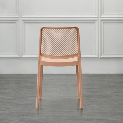 Set de 4 Sillas Manhattan, Mandarina, con Espaldar en Rejilla y Diseño Minimalista
