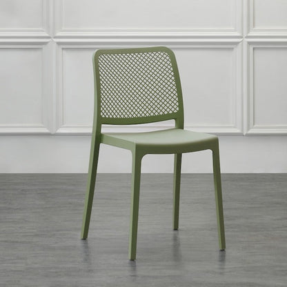 Silla Manhattan, Verde, con Espaldar en Rejilla y Diseño Minimalista