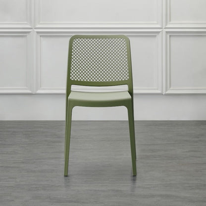 Silla Manhattan, Verde, con Espaldar en Rejilla y Diseño Minimalista