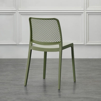 Set de 2 Sillas Manhattan, Verde, con Espaldar en Rejilla y Diseño Minimalista