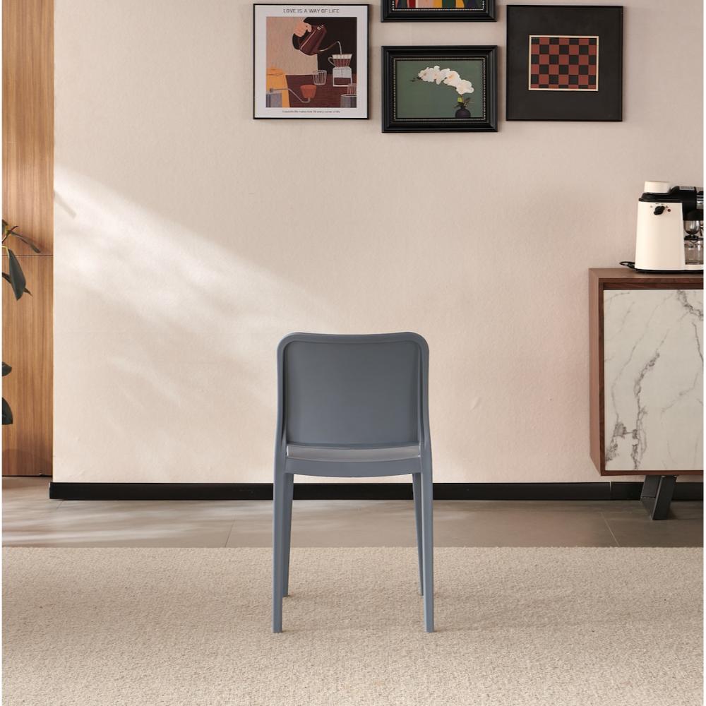 Silla Triveca, Gris Oscuro, con Espaldar Cerrado y Diseño Minimalista