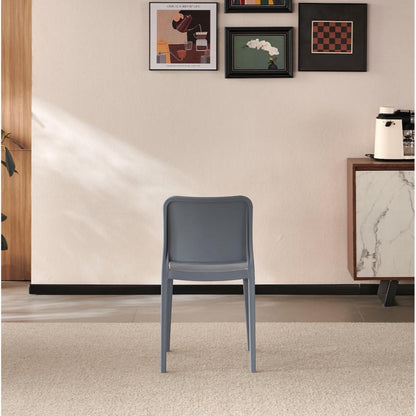 Silla Triveca, Gris Oscuro, con Espaldar Cerrado y Diseño Minimalista
