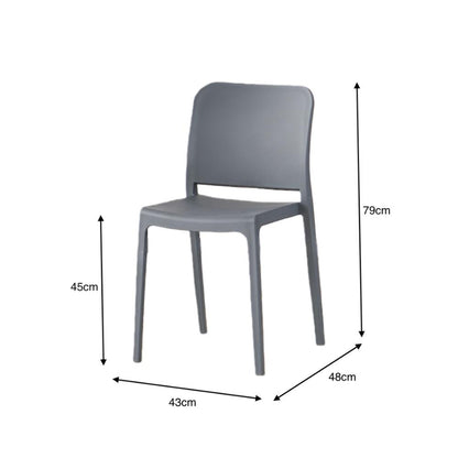 Silla Triveca, Gris Oscuro, con Espaldar Cerrado y Diseño Minimalista