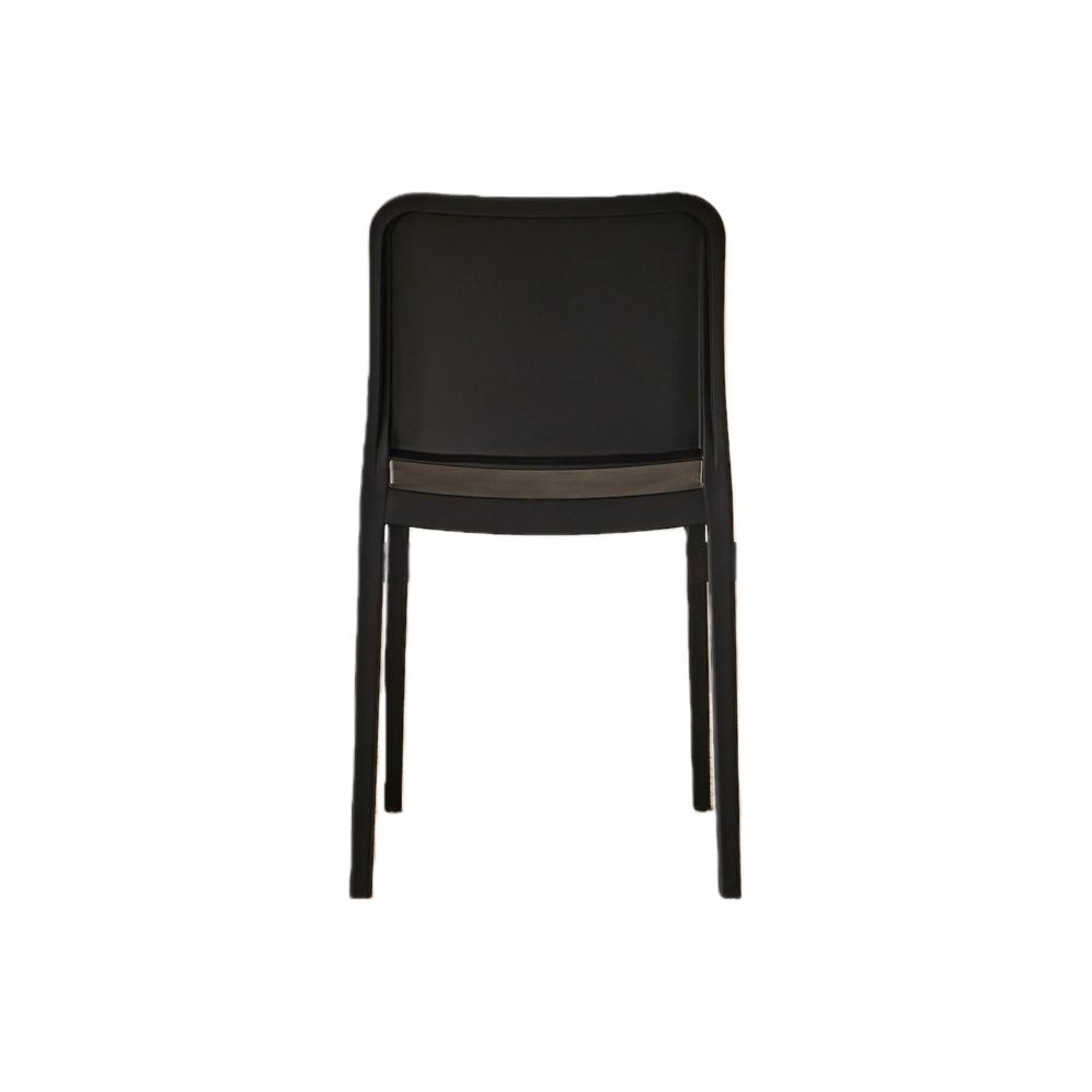Set de 2 Sillas Triveca, Negro, con Espaldar Cerrado y Diseño Minimalista