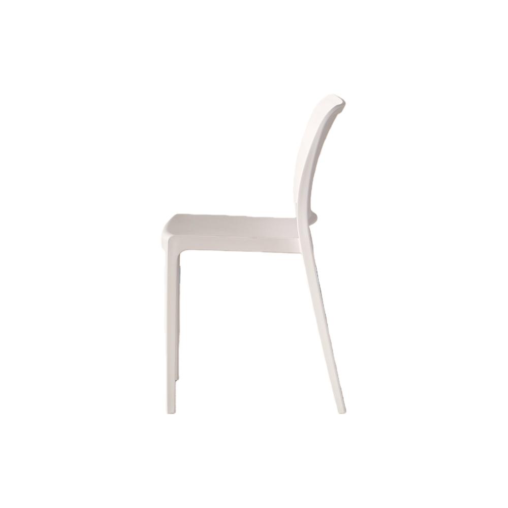 Set de 4 Sillas Triveca, Blanco, con Espaldar Cerrado y Diseño Minimalista