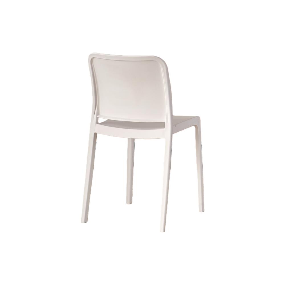 Set de 4 Sillas Triveca, Blanco, con Espaldar Cerrado y Diseño Minimalista