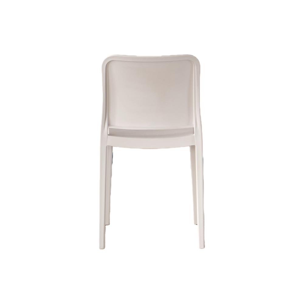 Set de 4 Sillas Triveca, Blanco, con Espaldar Cerrado y Diseño Minimalista