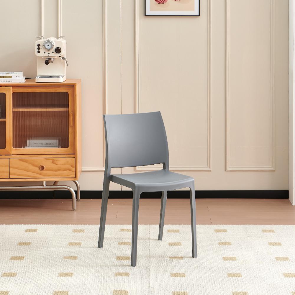 Silla Soho, Gris Oscuro, con Espaldar Cerrado y Diseño Minimalista