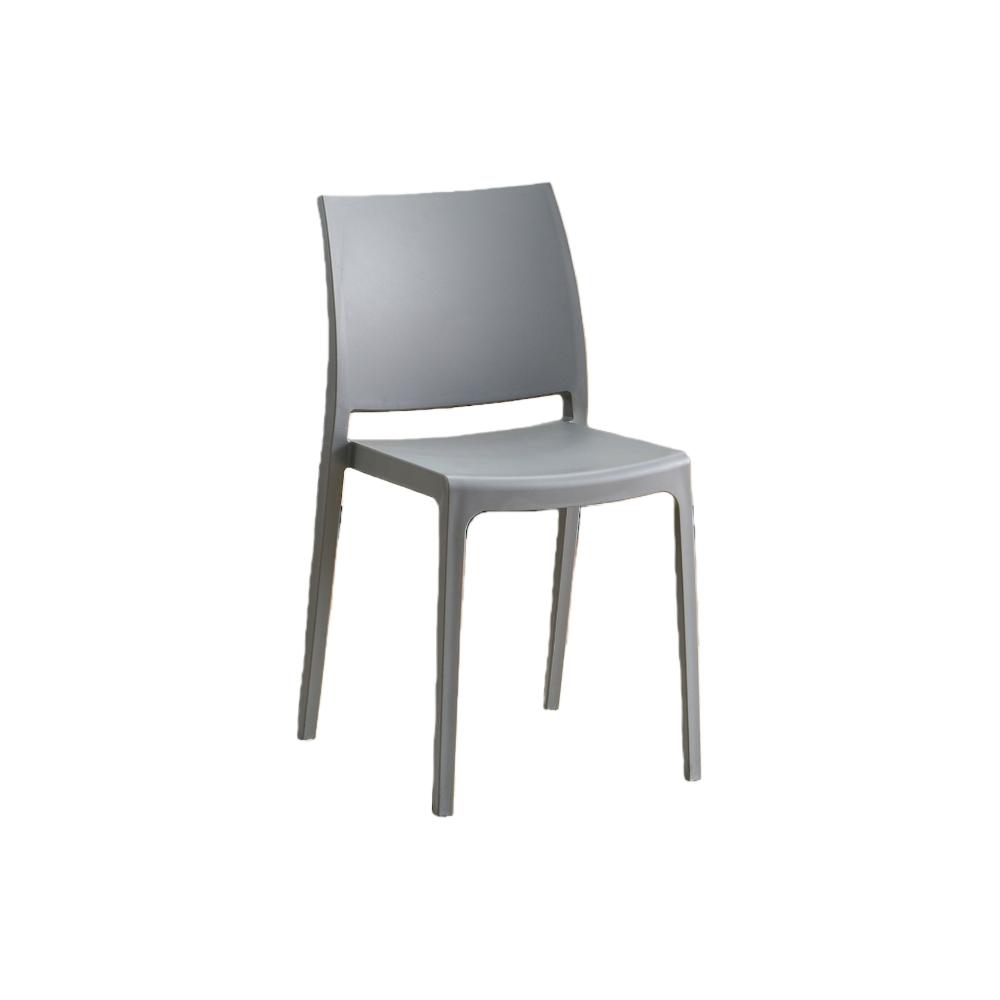 Silla Soho, Gris Oscuro, con Espaldar Cerrado y Diseño Minimalista