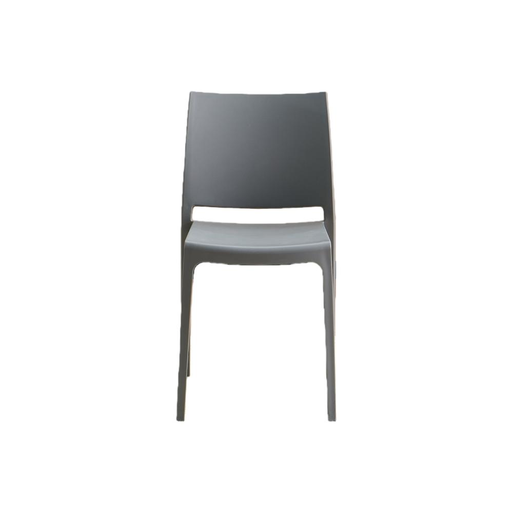 Set de 2 Sillas Soho, Gris Oscuro, con Espaldar Cerrado y Diseño Minimalista