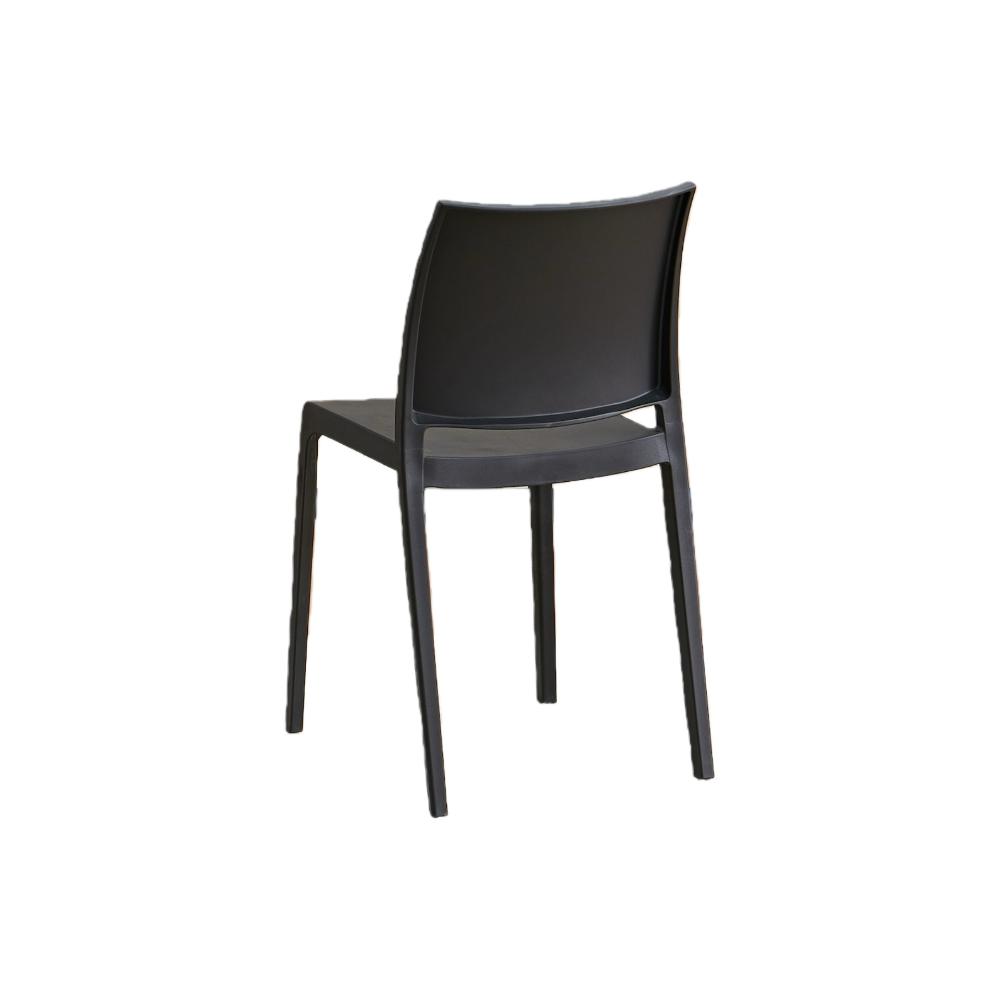 Set de 2 Sillas Soho, Negro, con Espaldar Cerrado y Diseño Minimalista
