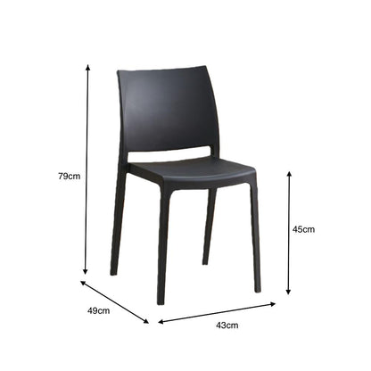 Set de 2 Sillas Soho, Negro, con Espaldar Cerrado y Diseño Minimalista