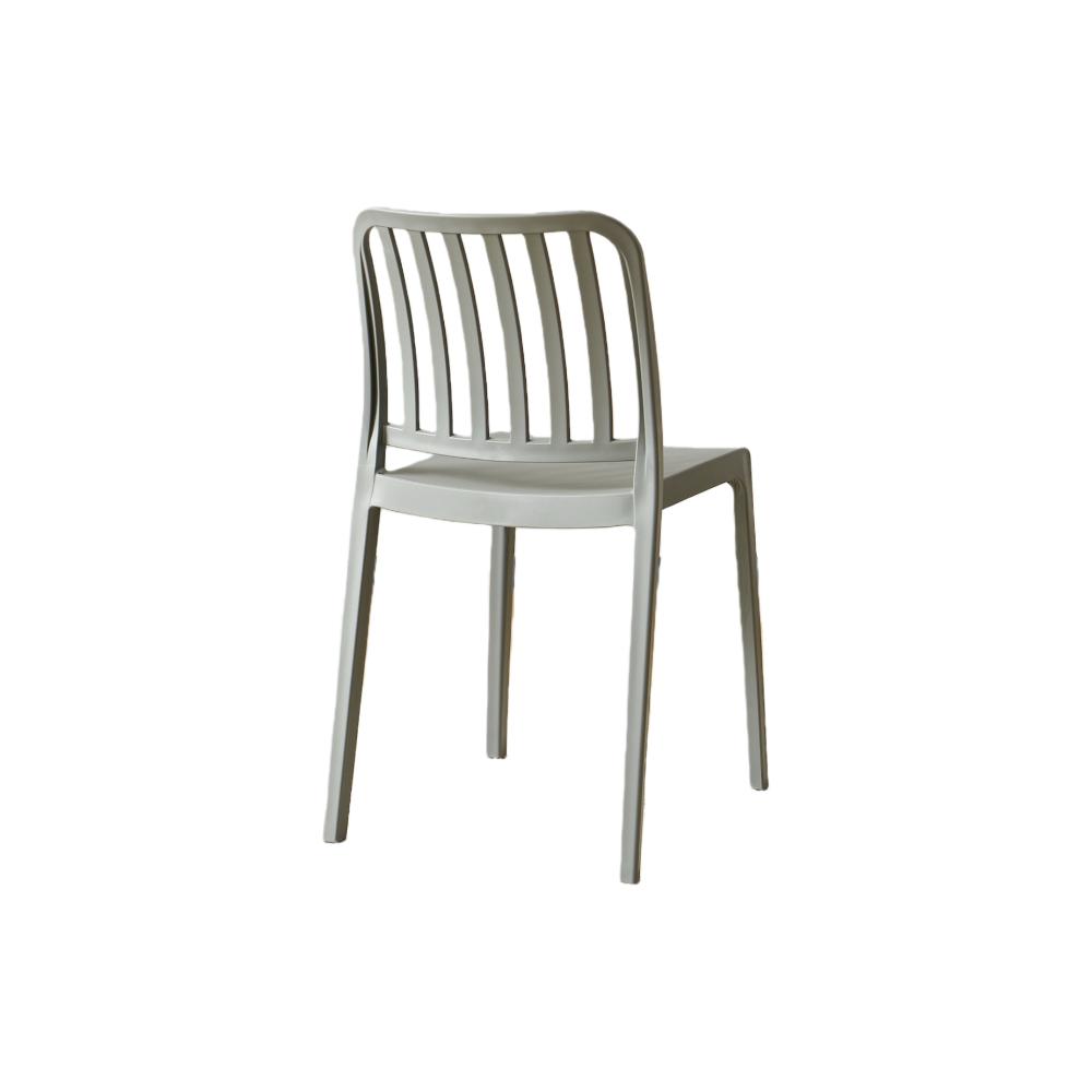 Silla Brooklyn, Gris Oscuro, con Espaldar en Rayas y Diseño Minimalista, abierto