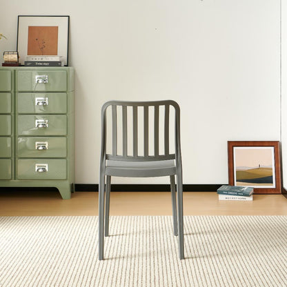 Silla Brooklyn, Gris Oscuro, con Espaldar en Rayas y Diseño Minimalista, en ambiente