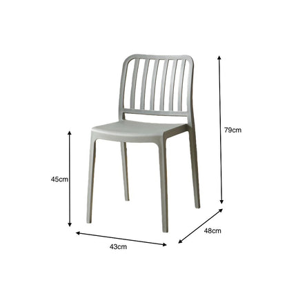 Silla Brooklyn, Gris Oscuro, con Espaldar en Rayas y Diseño Minimalista, vista en perspectiva