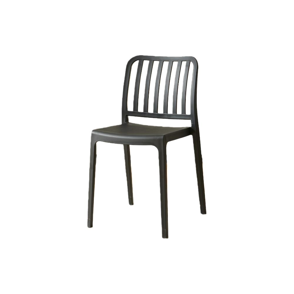 Set de 6 Sillas Brooklyn, Negro, con Espaldar en Rayas y Diseño Minimalista