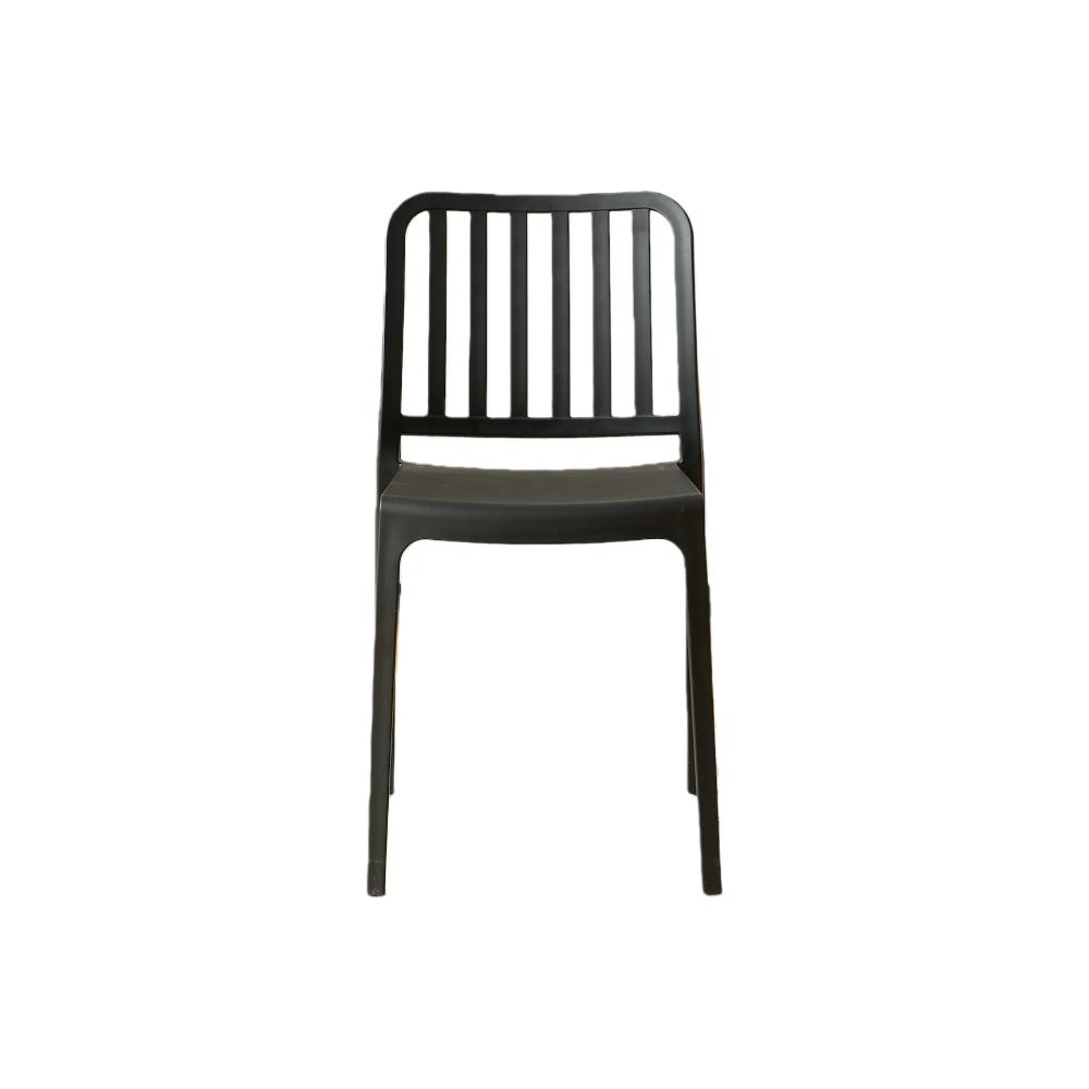 Set de 4 Sillas Brooklyn, Negro, con Espaldar en Rayas y Diseño Minimalista