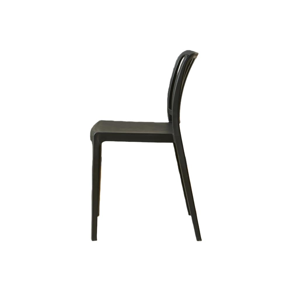 Set de 4 Sillas Brooklyn, Negro, con Espaldar en Rayas y Diseño Minimalista
