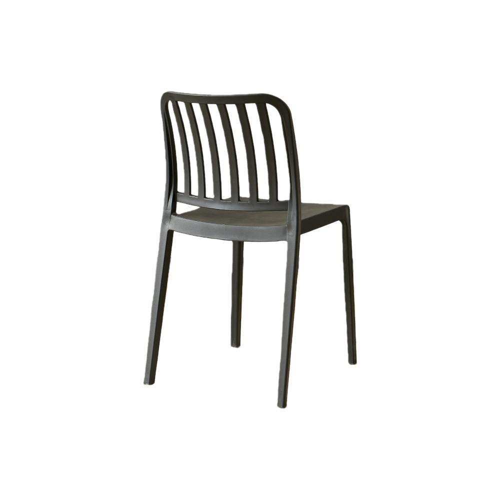Set de 2 Sillas Brooklyn, Negro, con Espaldar en Rayas y Diseño Minimalista