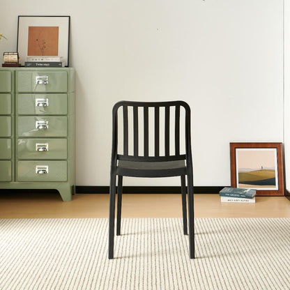 Set de 6 Sillas Brooklyn, Negro, con Espaldar en Rayas y Diseño Minimalista