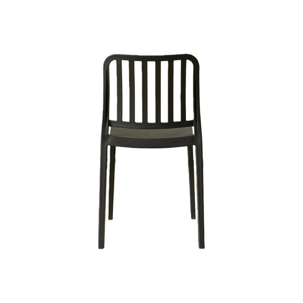 Set de 4 Sillas Brooklyn, Negro, con Espaldar en Rayas y Diseño Minimalista