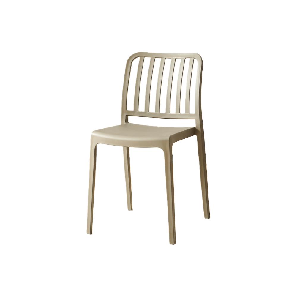 Set de 4 Sillas Brooklyn, Taupe, con Espaldar en Rayas y Diseño Minimalista