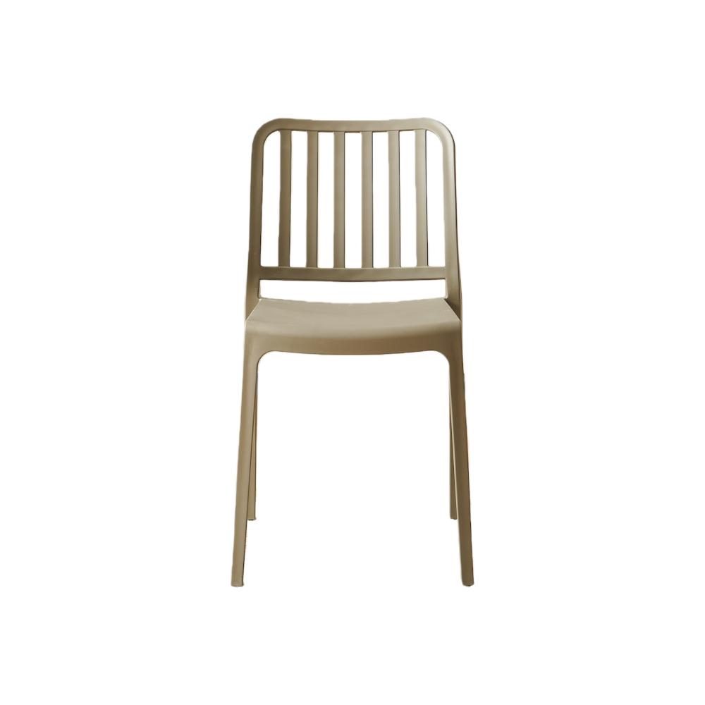 Set de 4 Sillas Brooklyn, Taupe, con Espaldar en Rayas y Diseño Minimalista