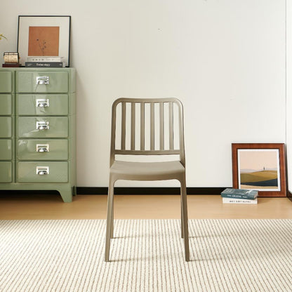 Set de 4 Sillas Brooklyn, Taupe, con Espaldar en Rayas y Diseño Minimalista
