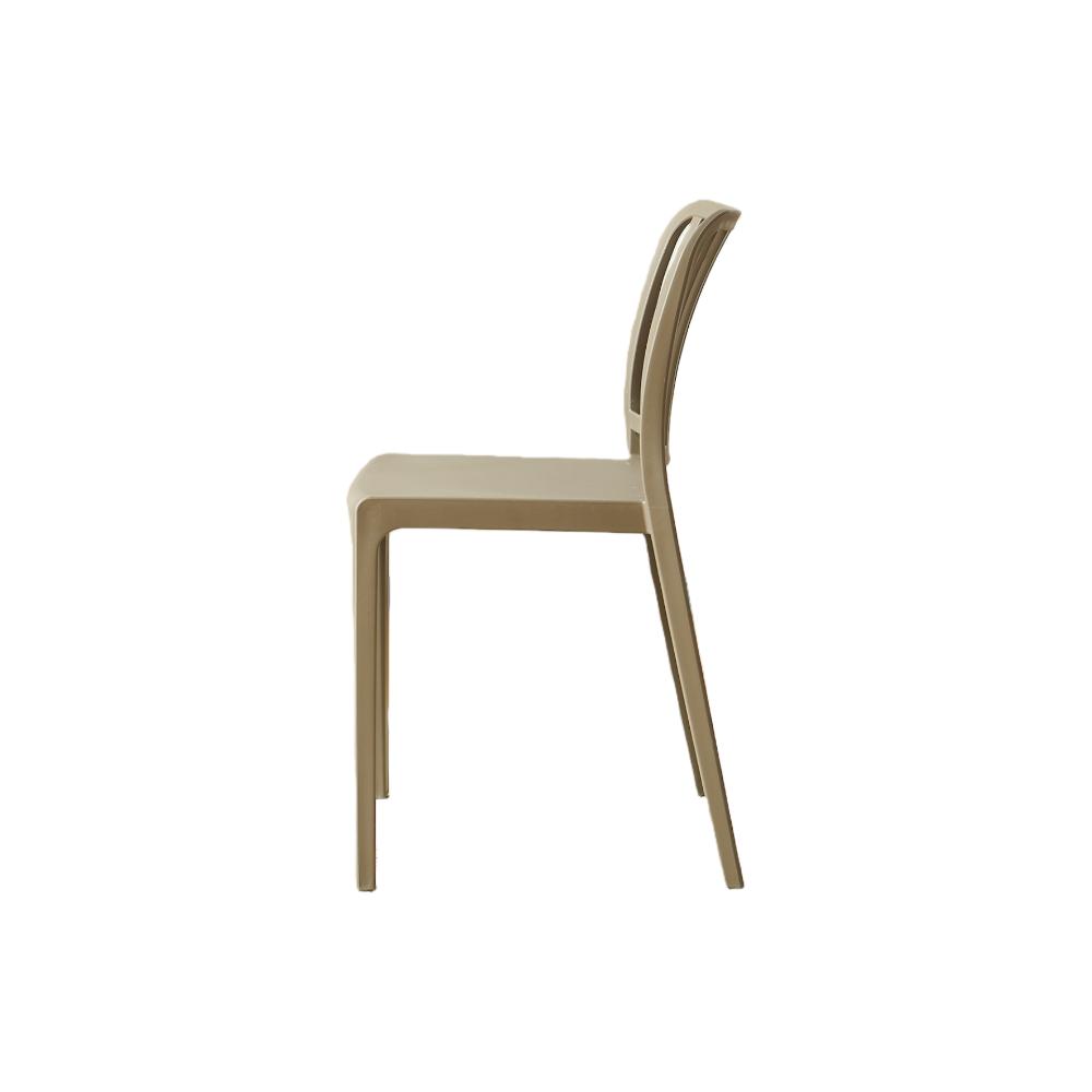 Set de 6 Sillas Brooklyn, Taupe, con Espaldar en Rayas y Diseño Minimalista