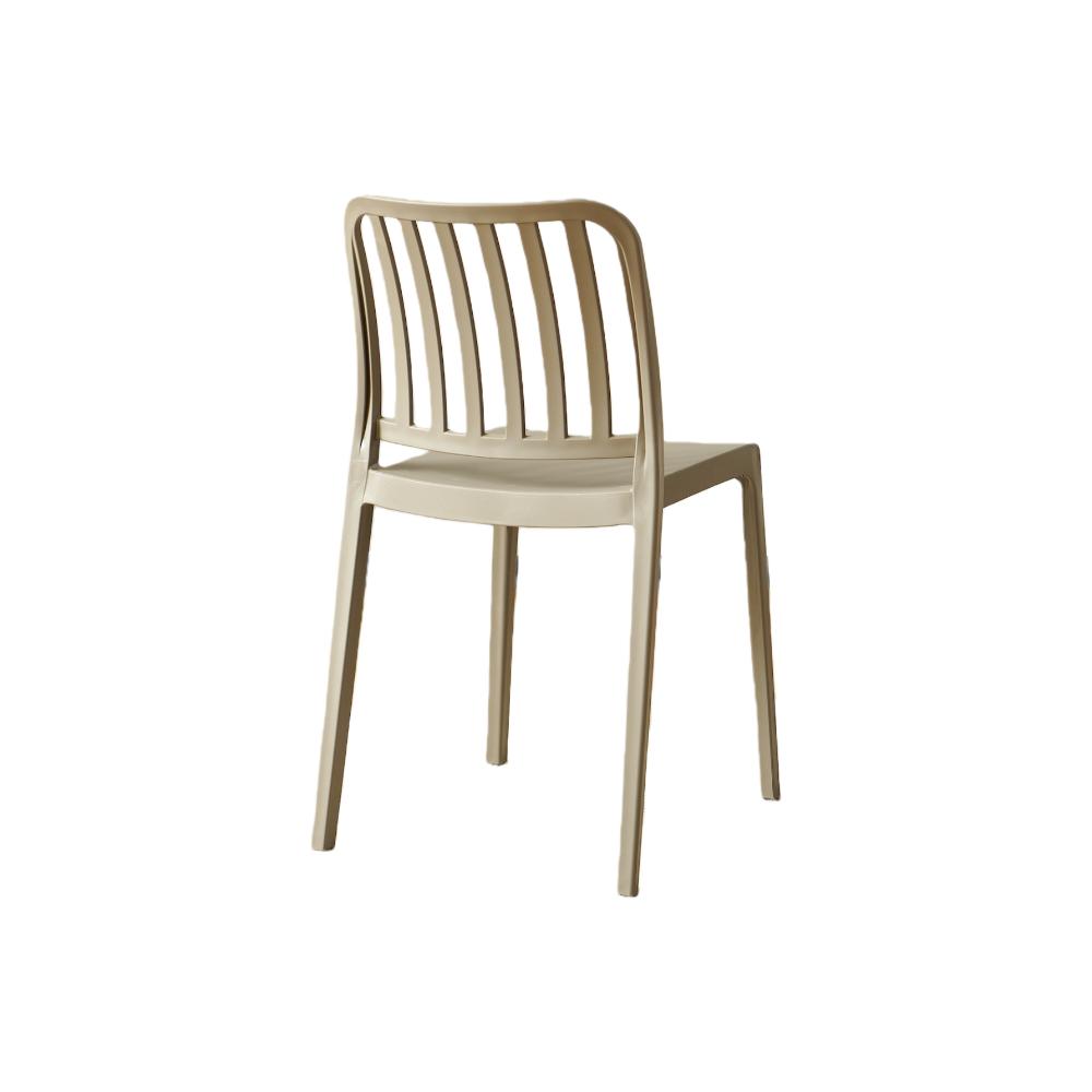 Set de 4 Sillas Brooklyn, Taupe, con Espaldar en Rayas y Diseño Minimalista