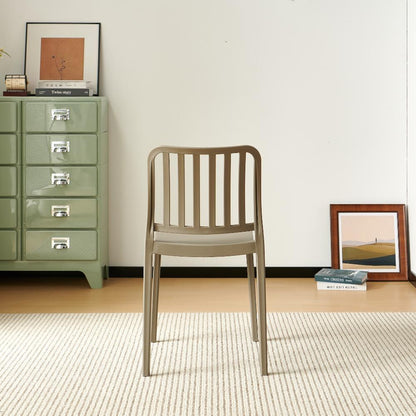 Set de 4 Sillas Brooklyn, Taupe, con Espaldar en Rayas y Diseño Minimalista