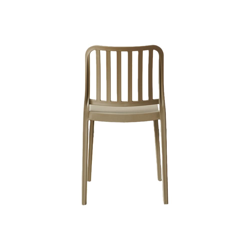 Set de 2 Sillas Brooklyn, Taupe, con Espaldar en Rayas y Diseño Minimalista